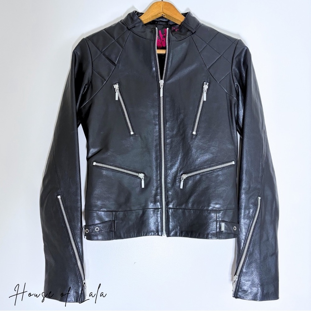 Genuine Leather Billabong Moto Jacket | Motorcycle Black Biker Jacket | Y2K